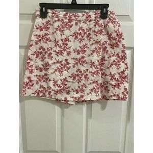 Vintage Tommy Hilfiger red/white Floral Pattern Cotton Skort size 6